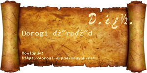 Dorogi Árpád névjegykártya
