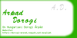 arpad dorogi business card