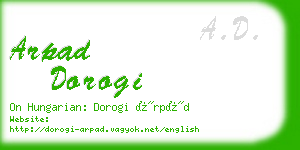 arpad dorogi business card